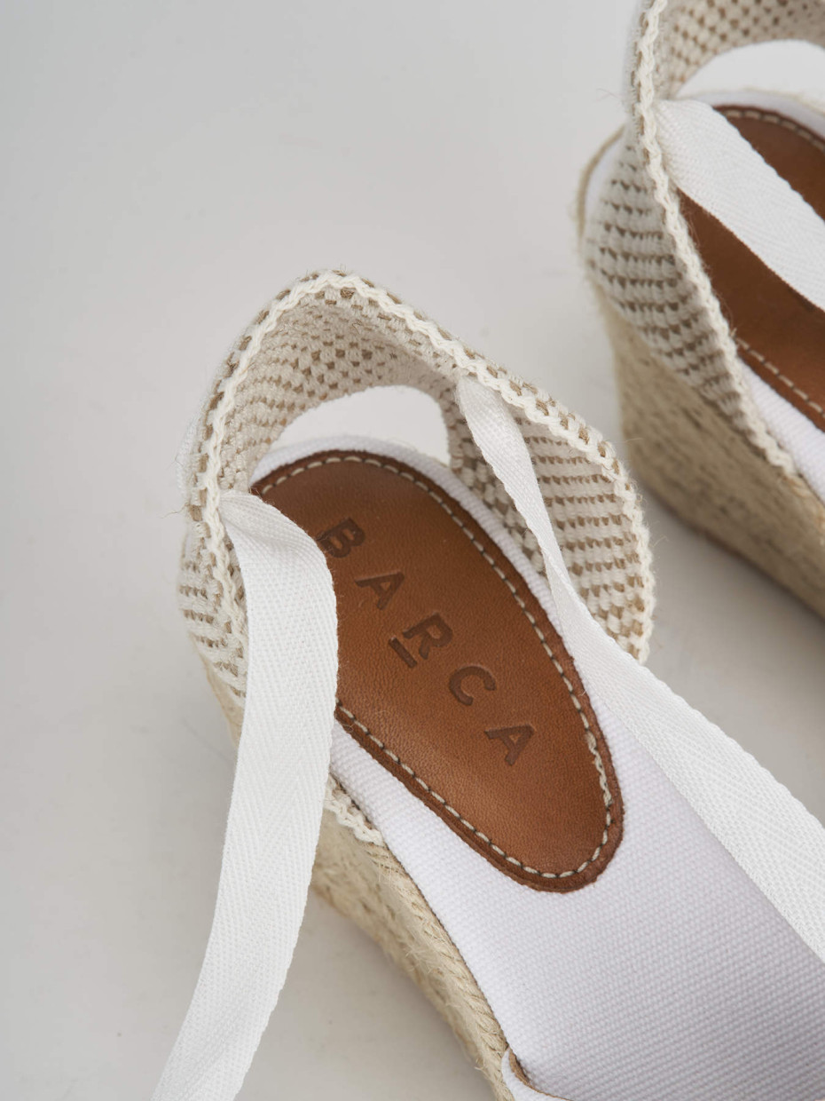 Espadrillas tacco 6cm tessuto bianco