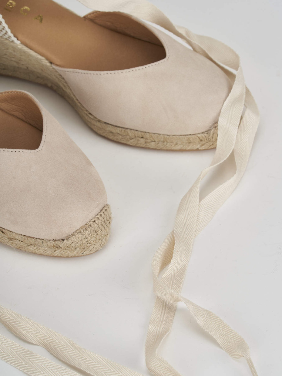 Espadrillas heel 6 cm beige suede