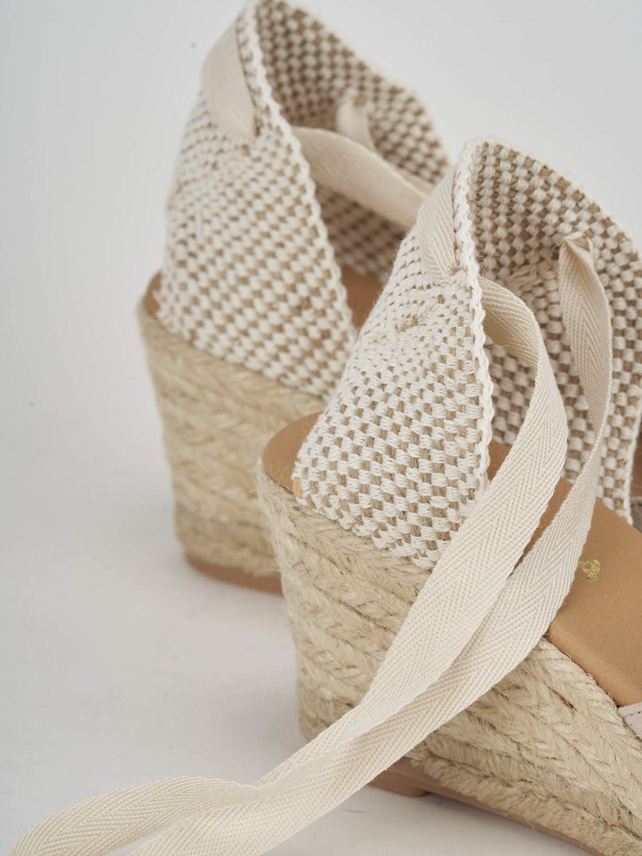 Espadrillas tacco 6cm camoscio beige