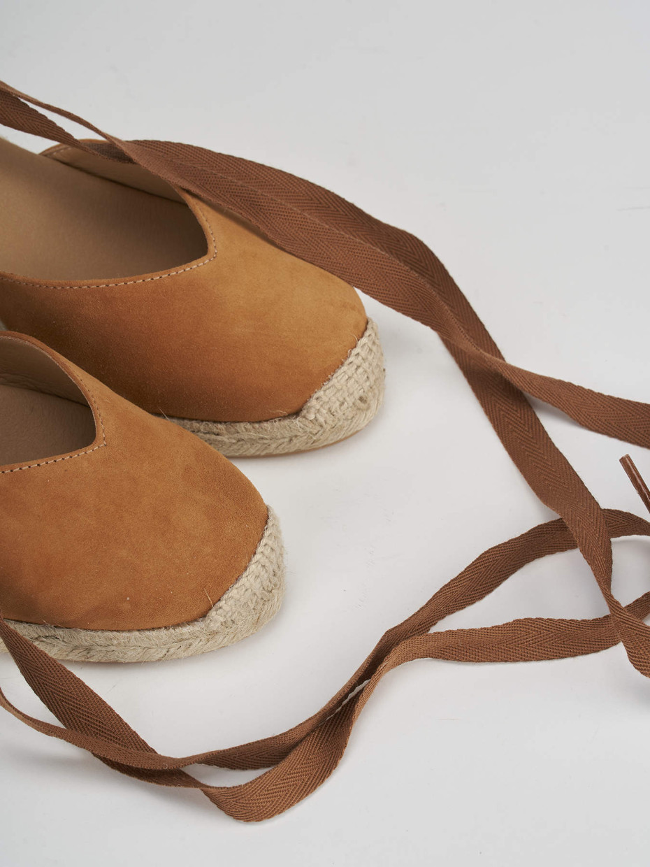 Espadrillas heel 6 cm brown suede