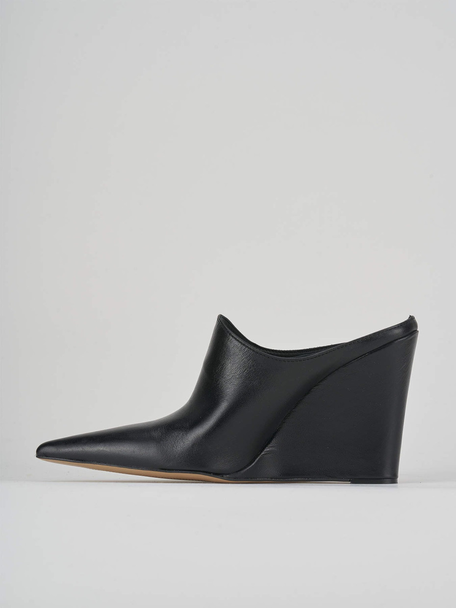 Sabot heel 9 cm black leather