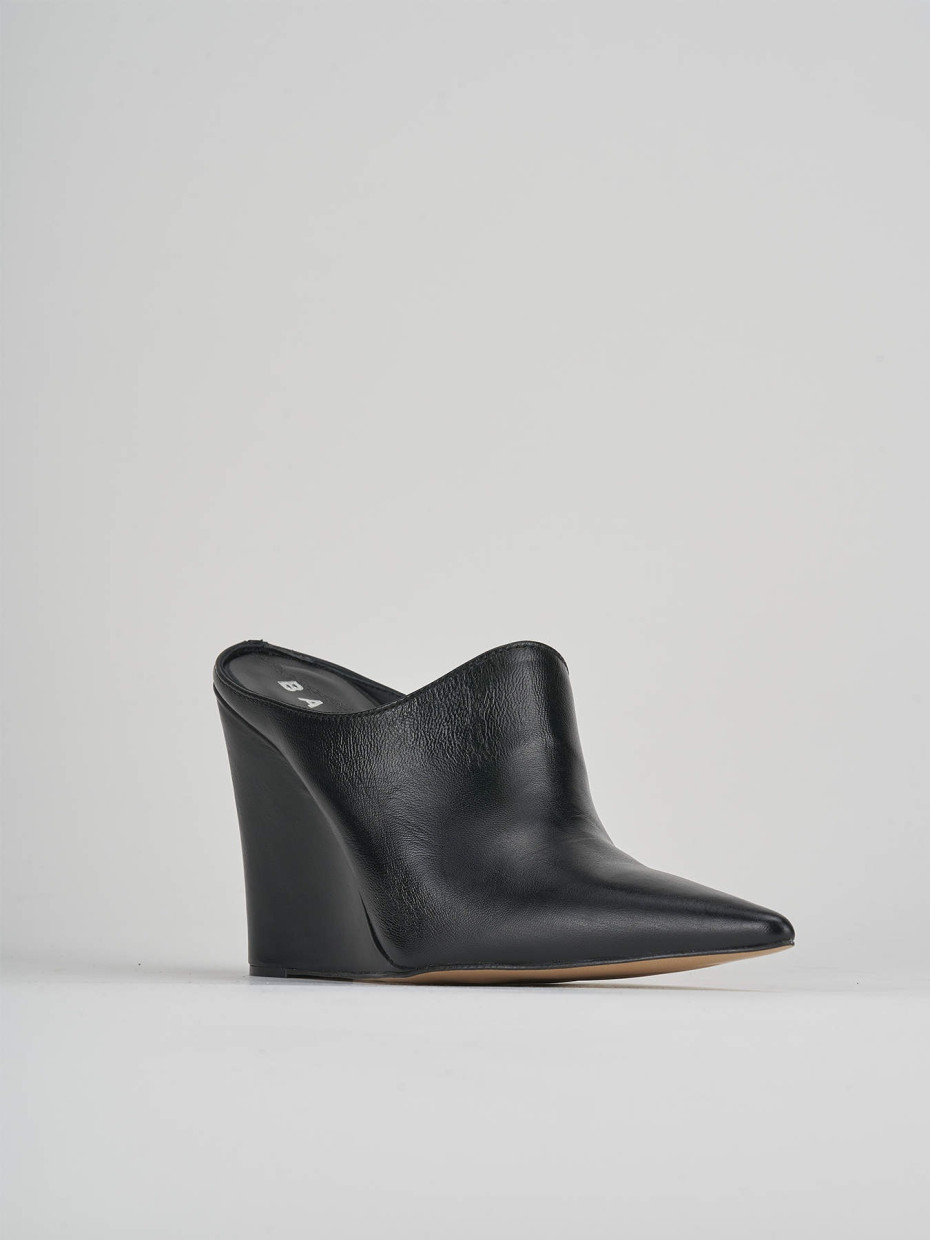 Sabot heel 9 cm black leather
