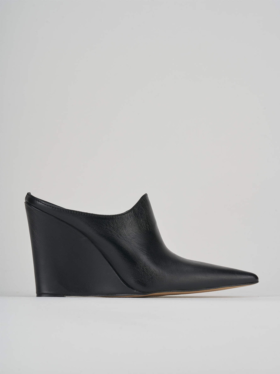 Sabot heel 9 cm black leather