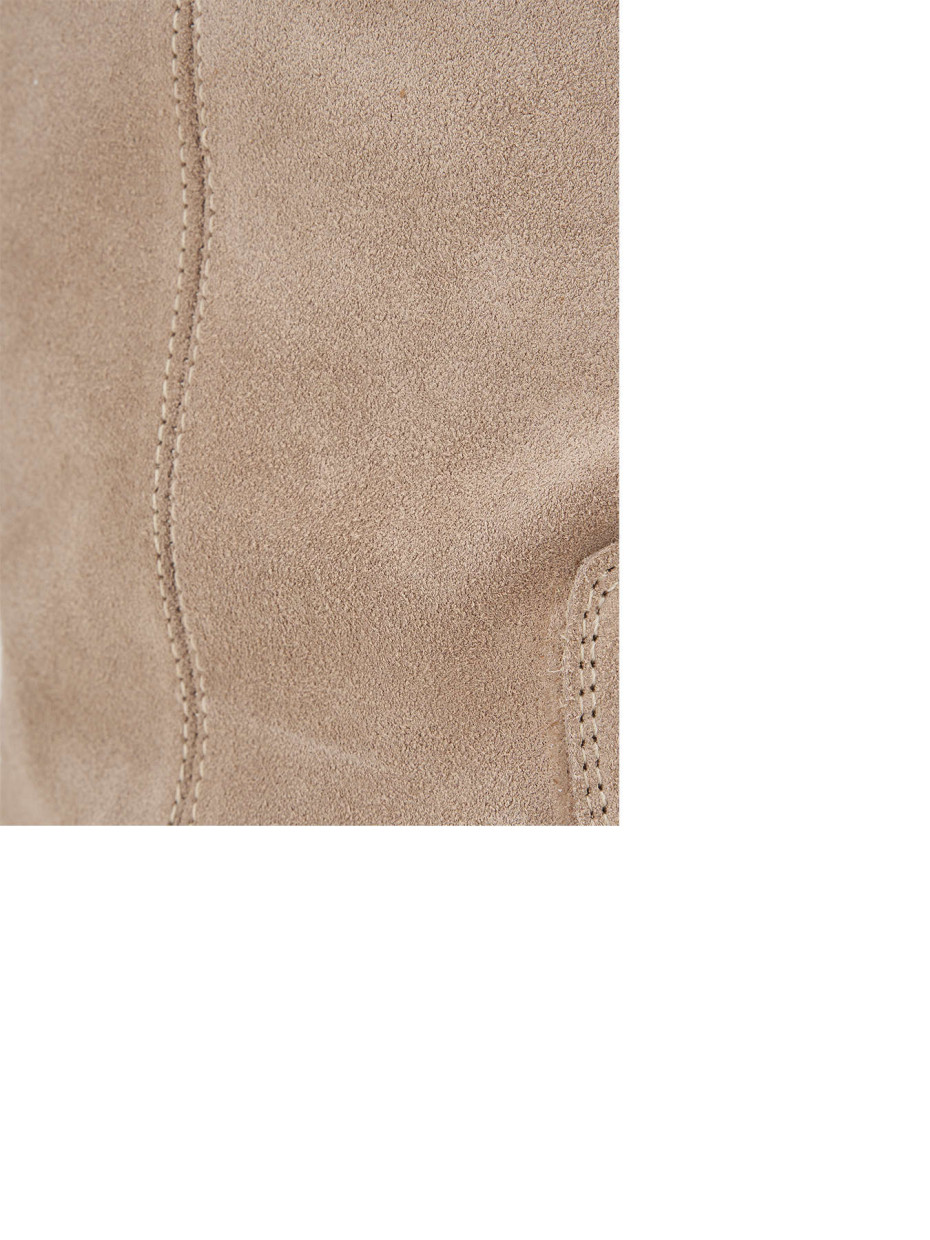 Low heel boots woman heel 2 cm beige suede Barca Stores