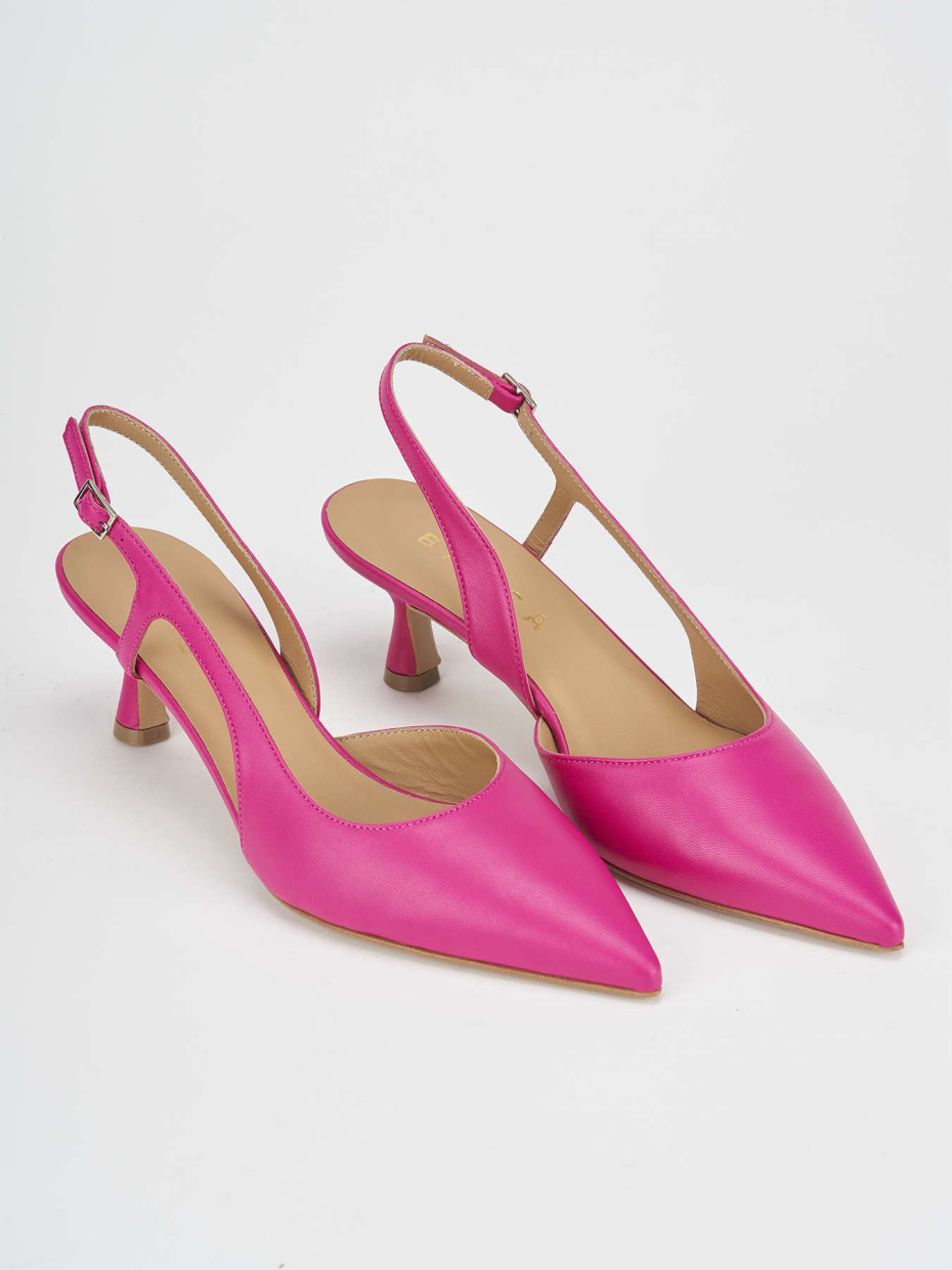 Pumps heel 5 cm pink leather