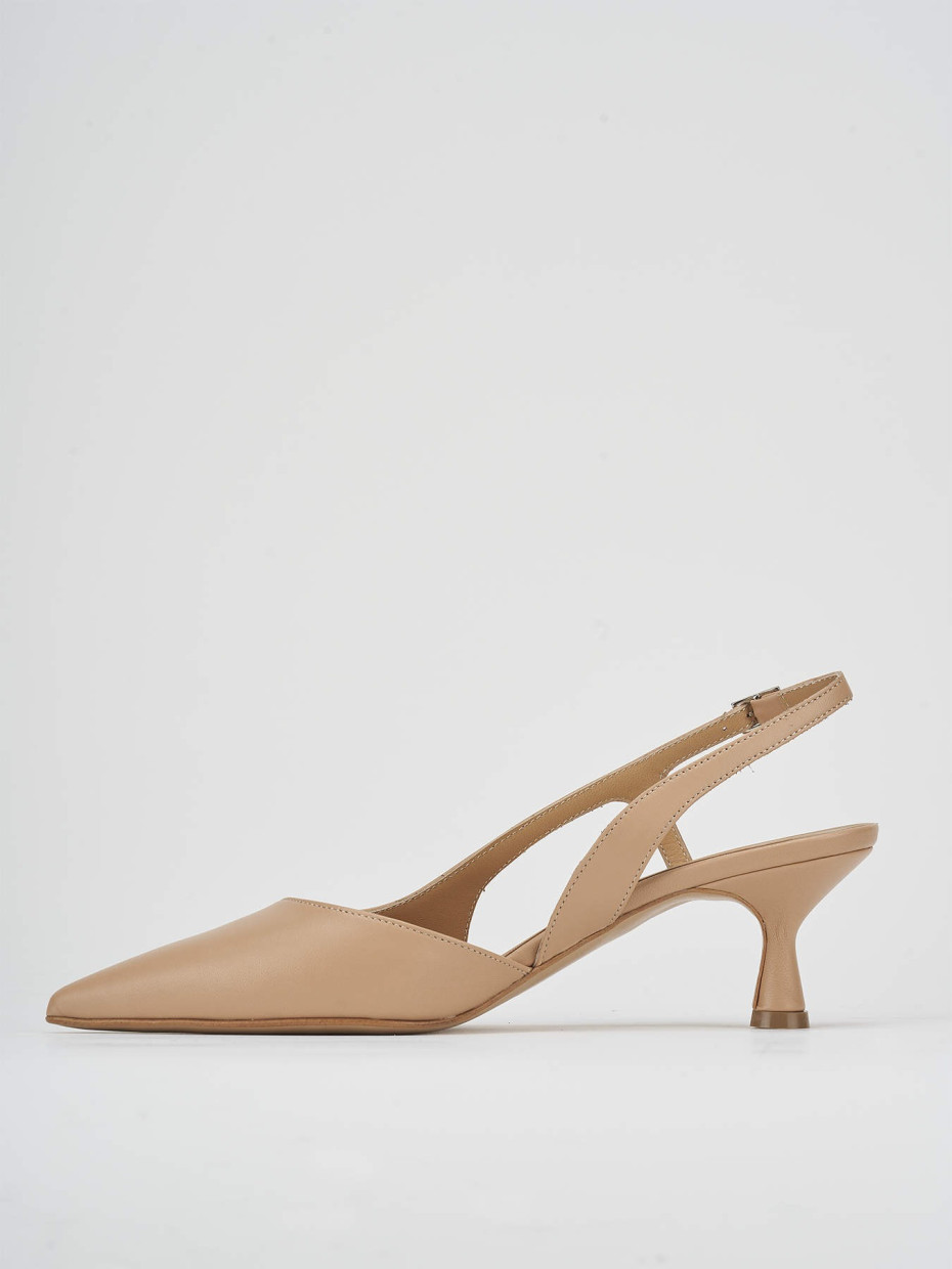 Pumps heel 5 cm brown leather