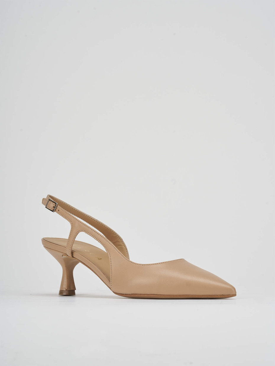 Pumps heel 5 cm brown leather
