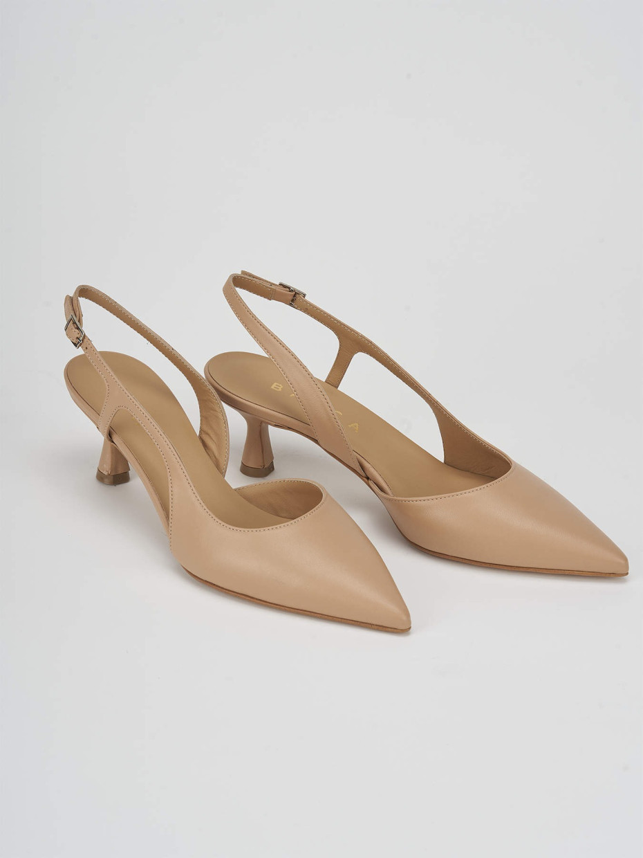 Pumps heel 5 cm brown leather