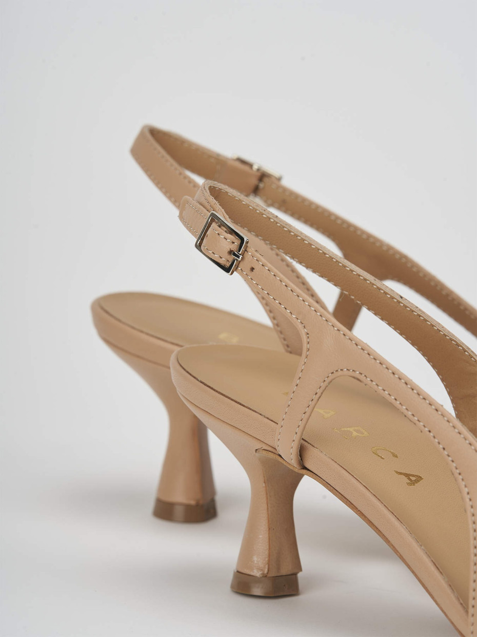 Pumps heel 5 cm brown leather
