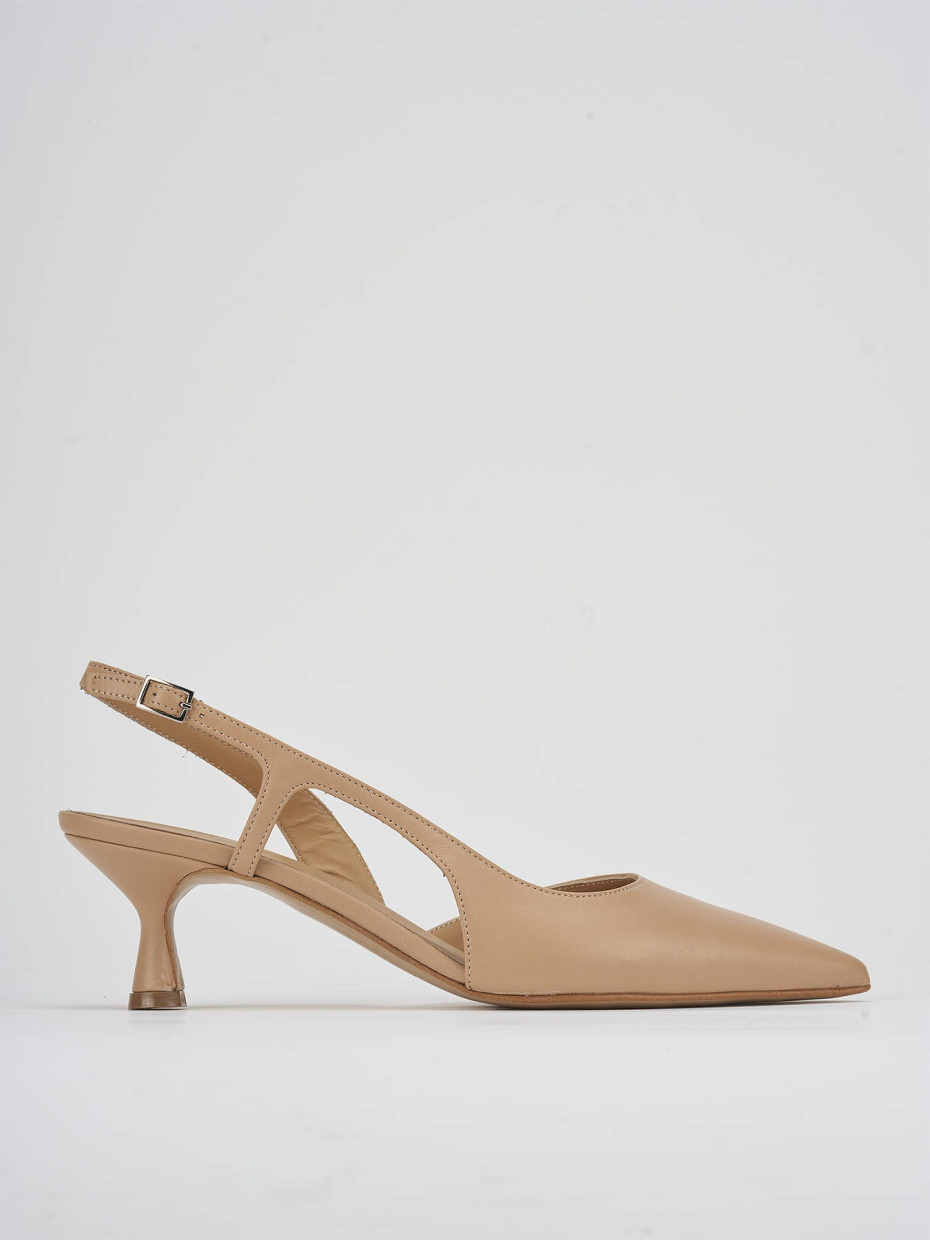Pumps heel 5 cm brown leather