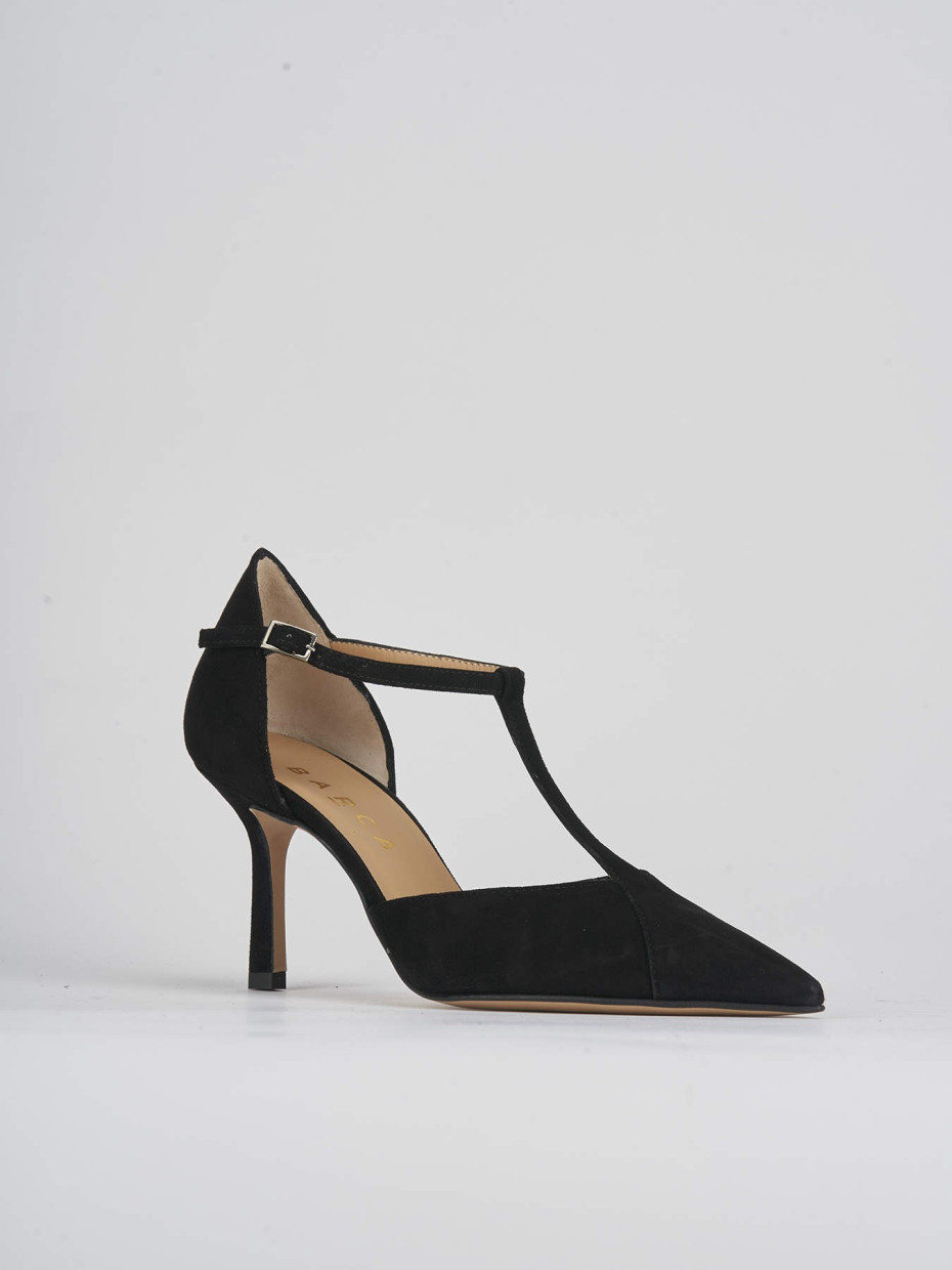 Pumps heel 8 cm black suede