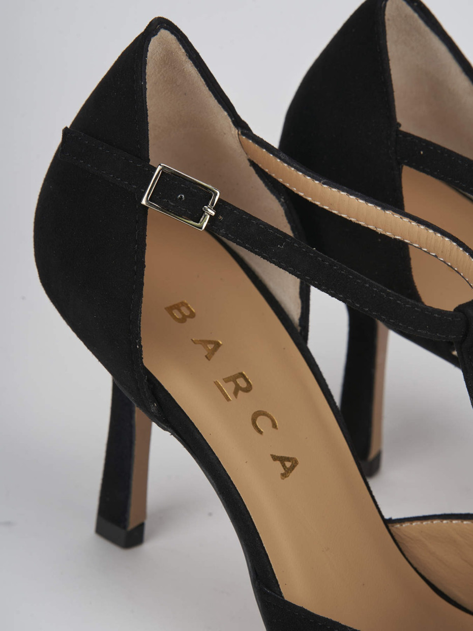 Pumps heel 8 cm black suede