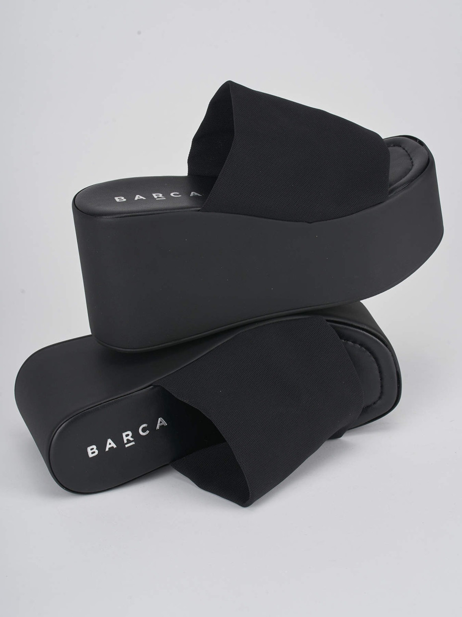 Ciabatte tacco 9cm pelle nero