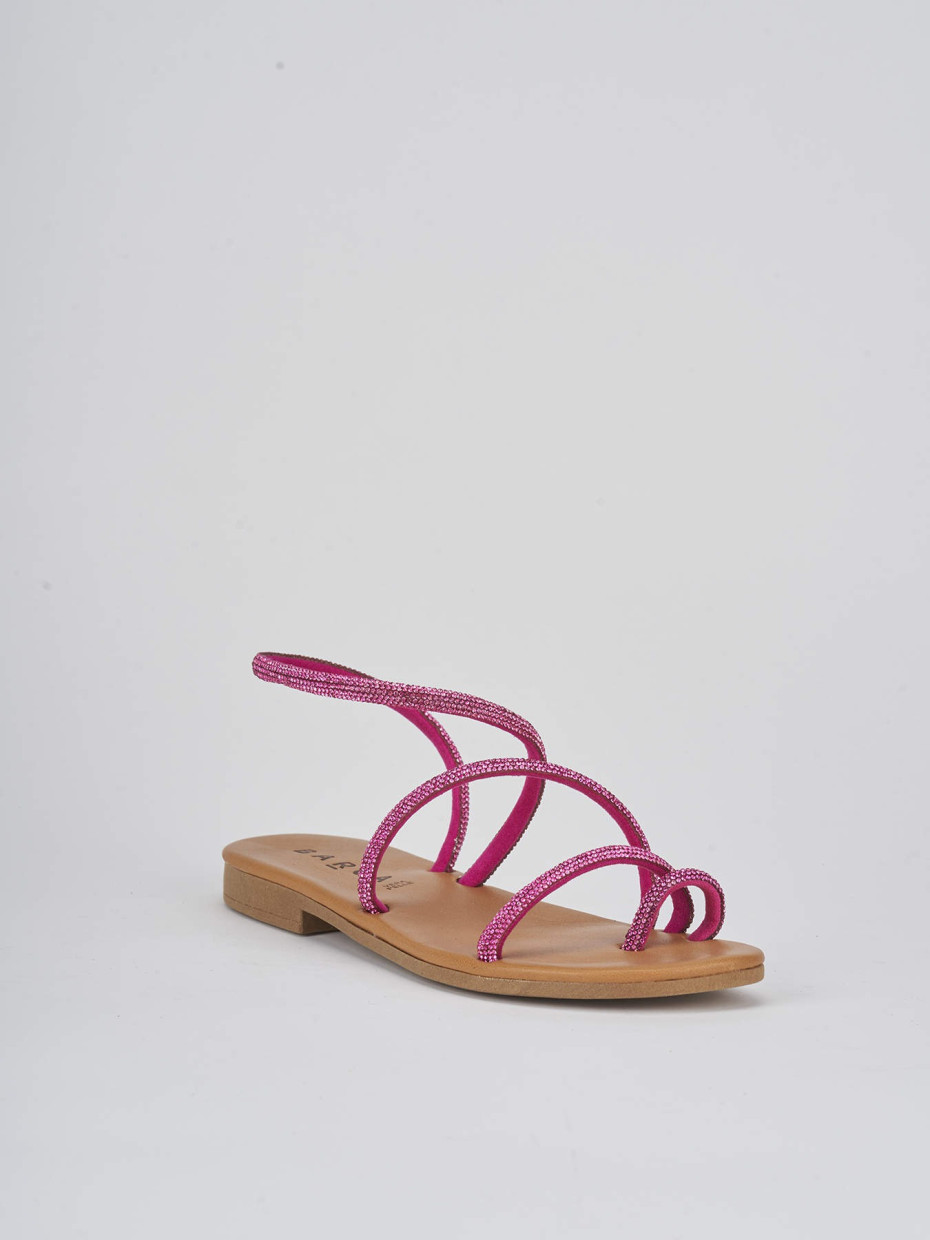 Low heel sandals heel 1 cm pink leather