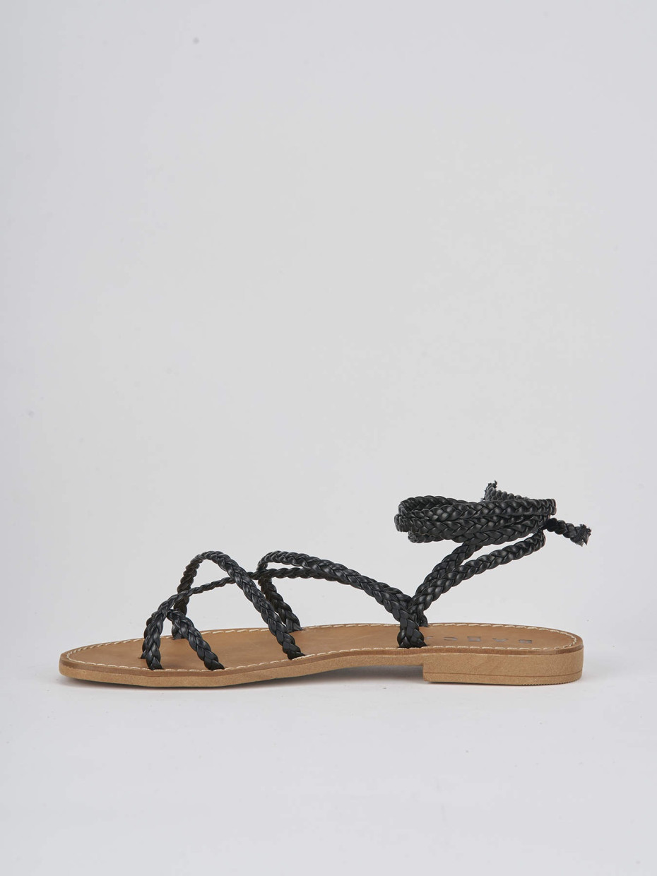 Sandali tacco 1cm pelle nero