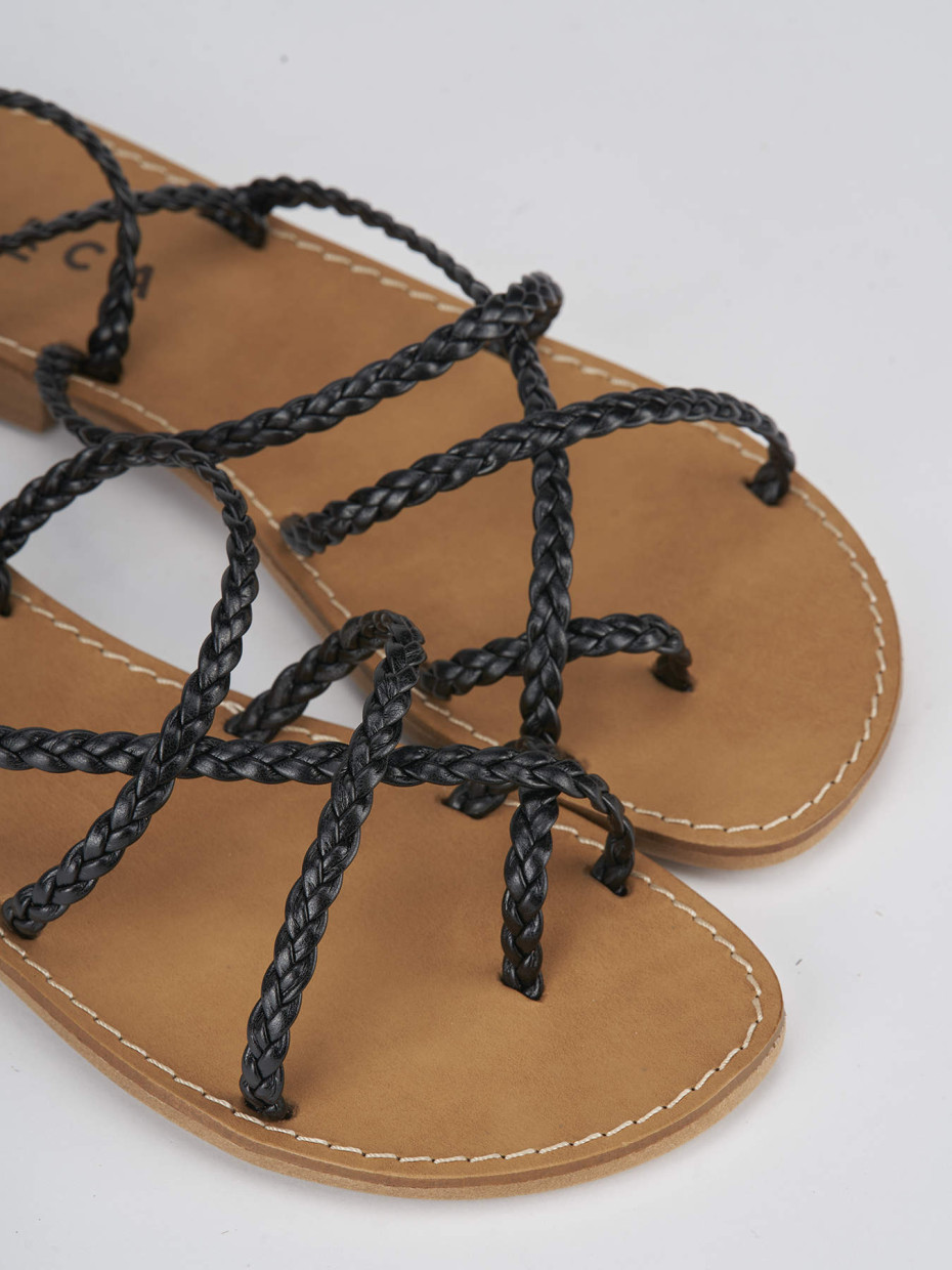 Sandali tacco 1cm pelle nero