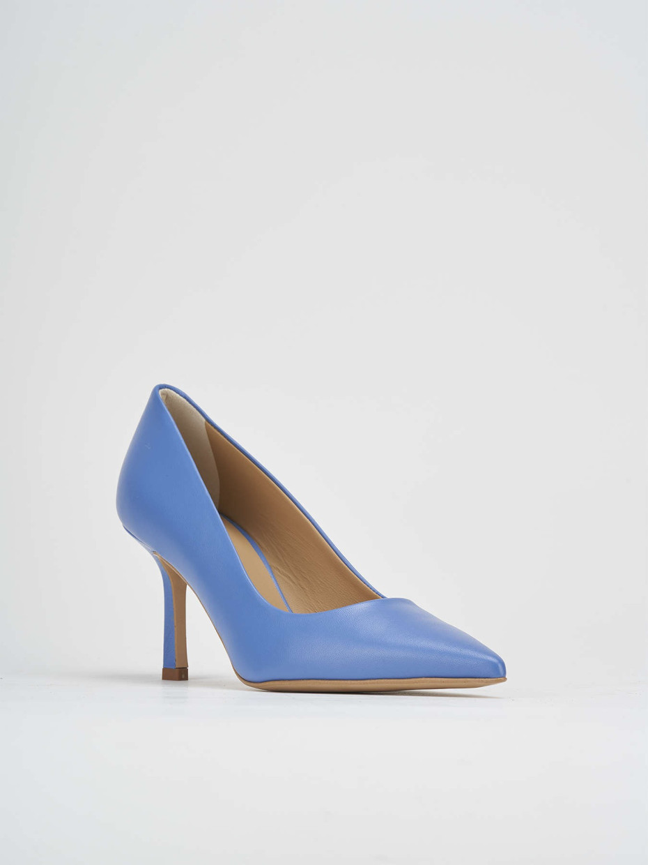 Pumps heel 7 cm light blue leather