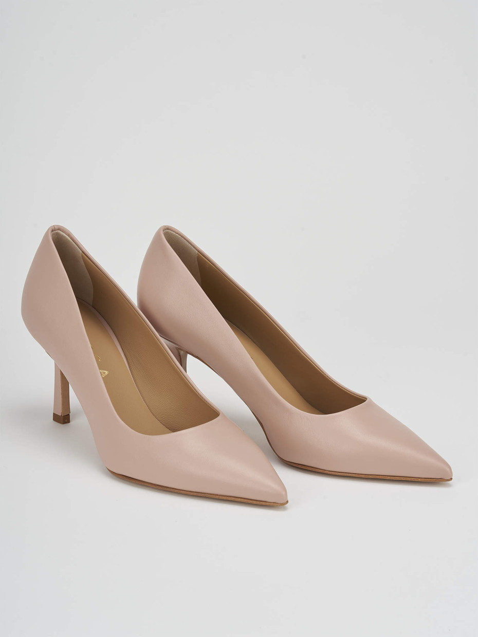 Pumps heel 7 cm pink leather