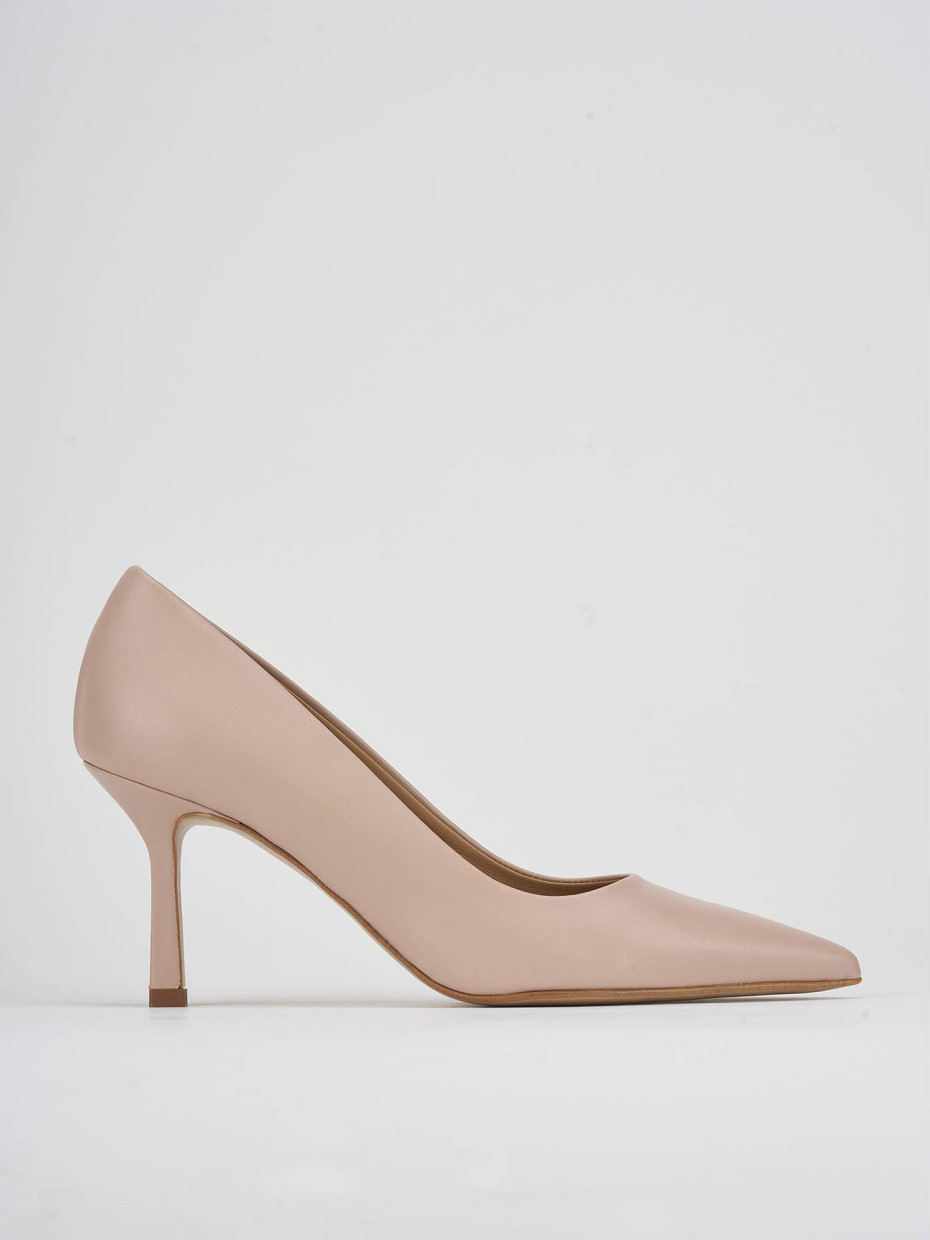 Décolleté e slingback tacco 7cm pelle rosa
