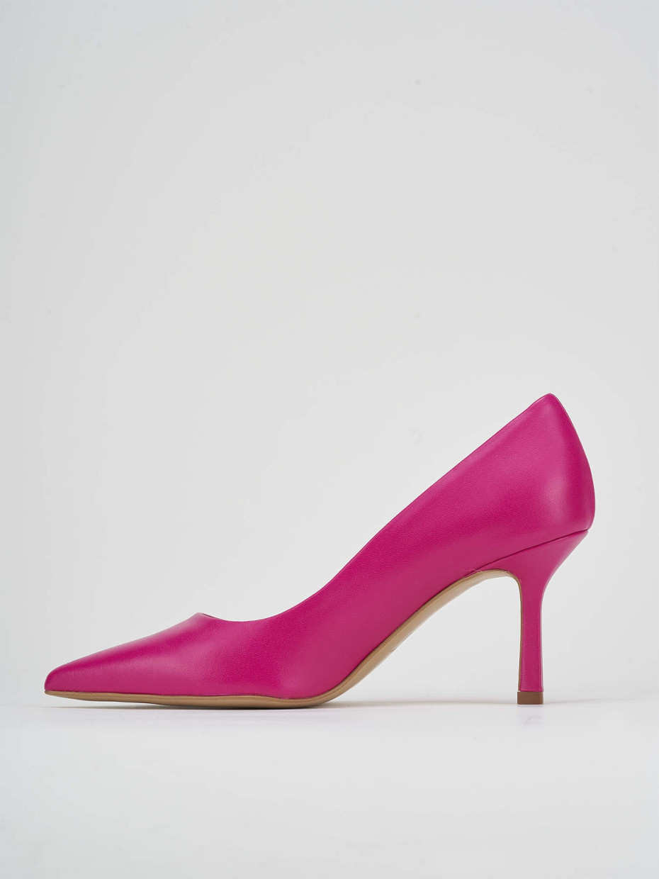 Décolleté e slingback tacco 7cm pelle rosa