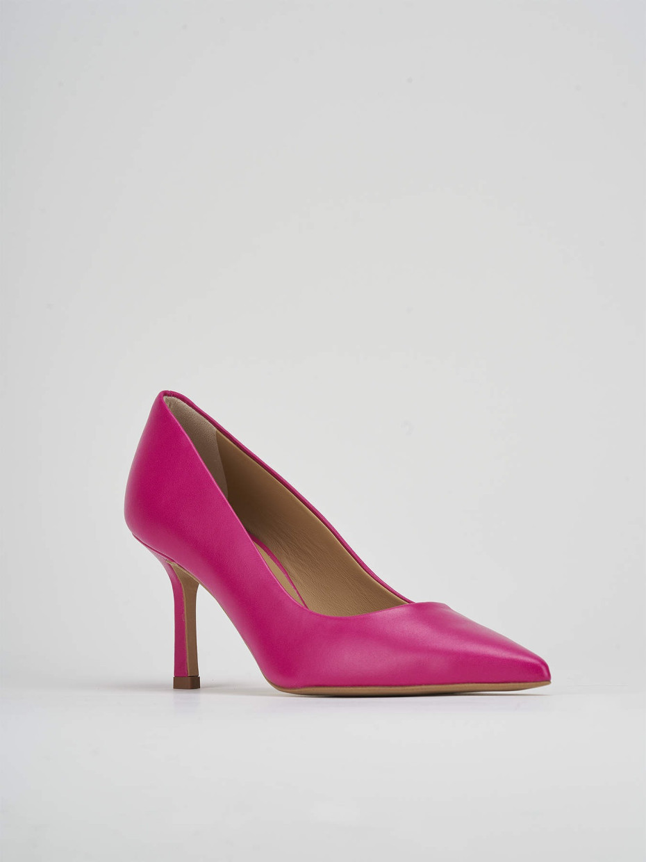 Décolleté e slingback tacco 7cm pelle rosa