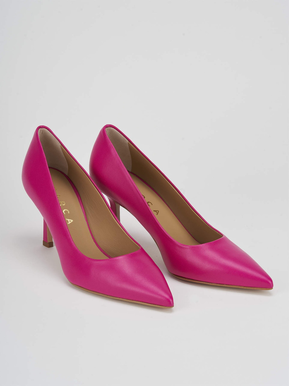 Décolleté e slingback tacco 7cm pelle rosa