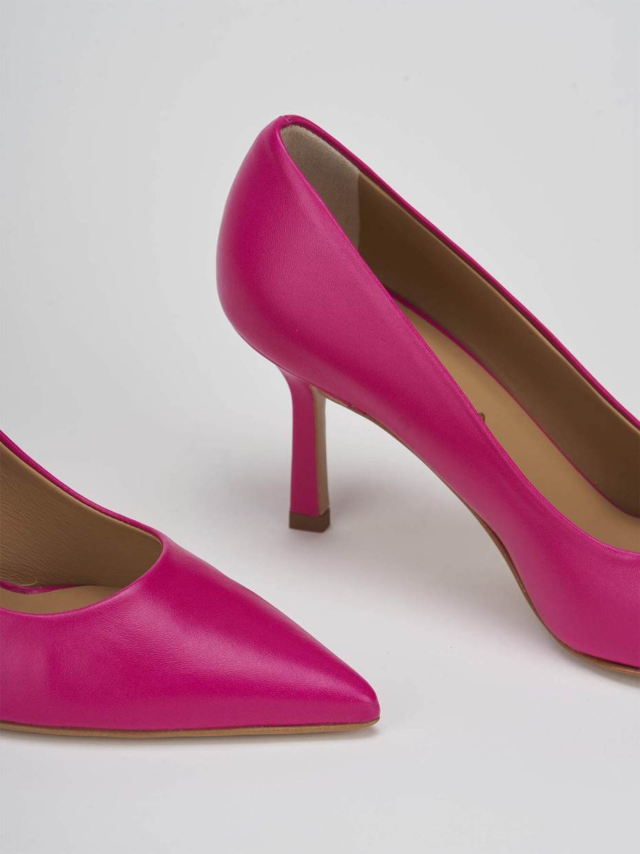 Décolleté e slingback tacco 7cm pelle rosa