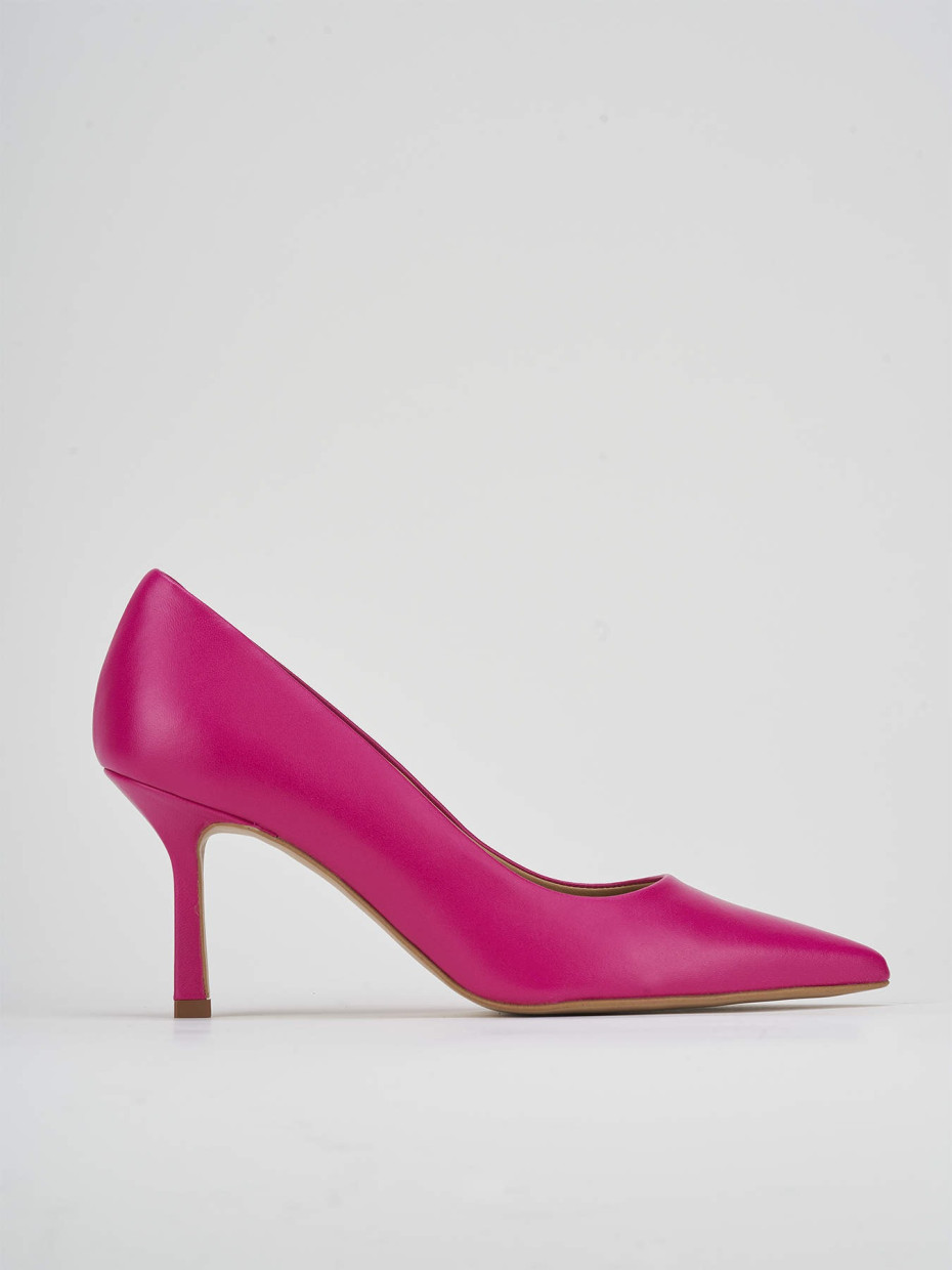 Décolleté e slingback tacco 7cm pelle rosa