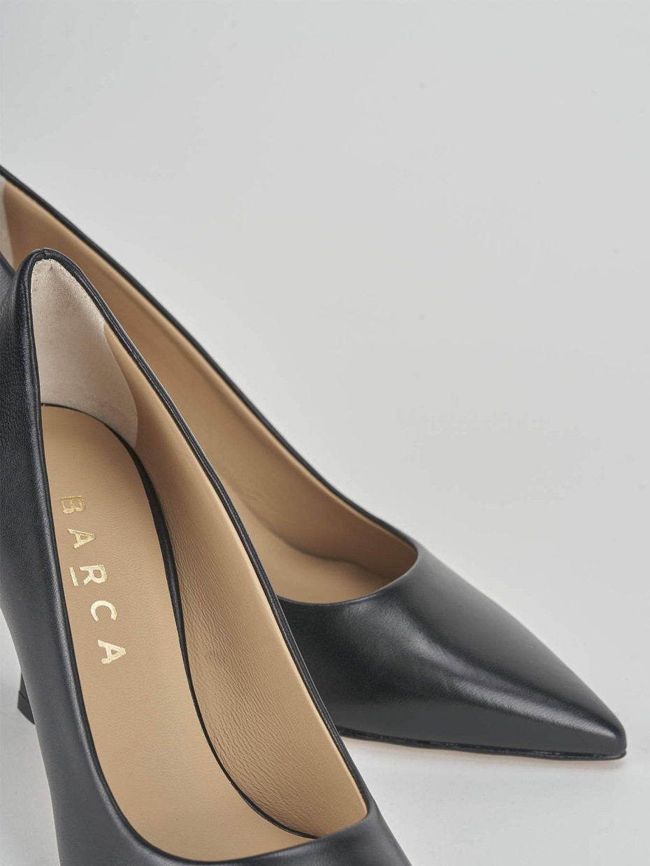 Décolleté e slingback tacco 7cm pelle nero