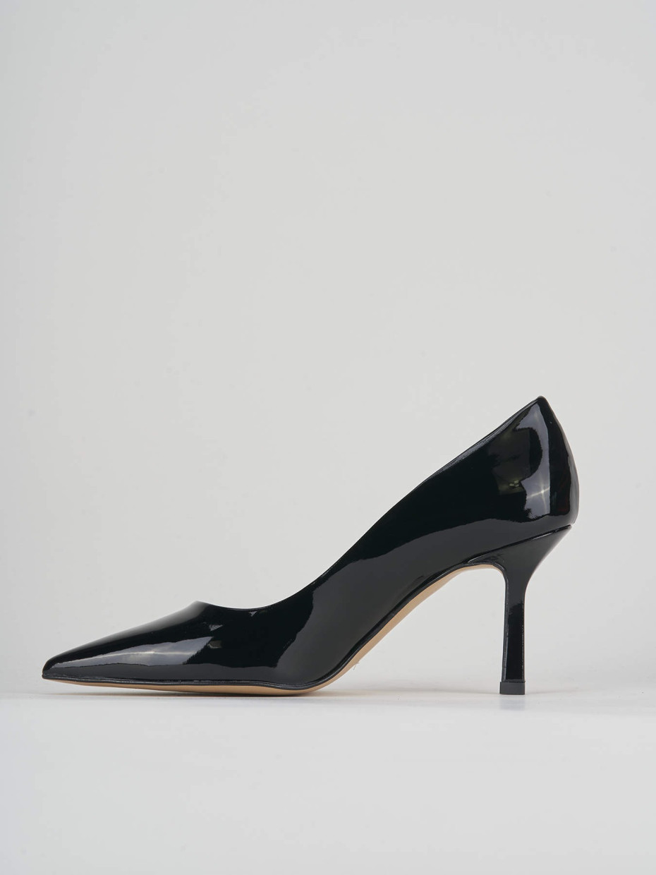 Décolleté e slingback tacco 7cm vernice nero