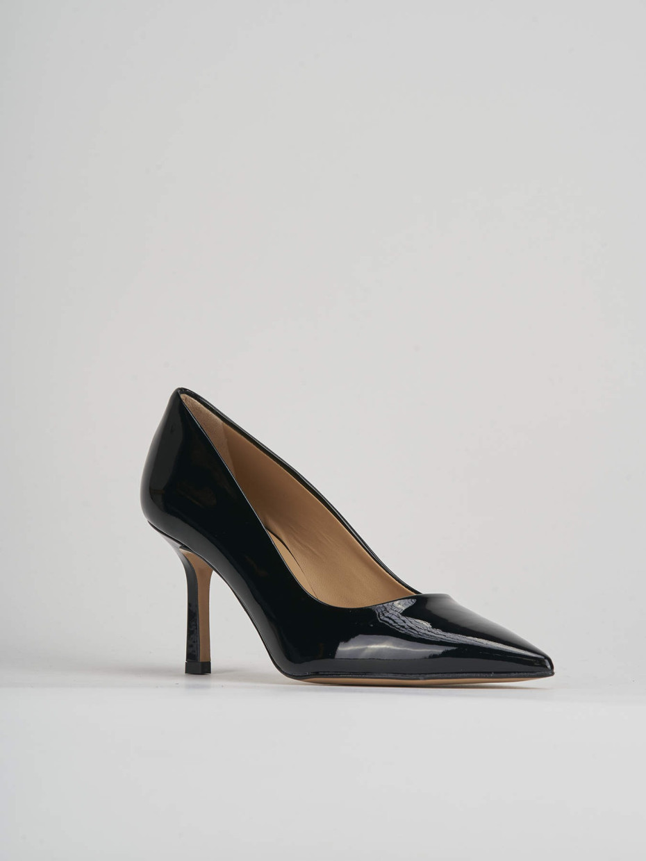 Décolleté e slingback tacco 7cm vernice nero