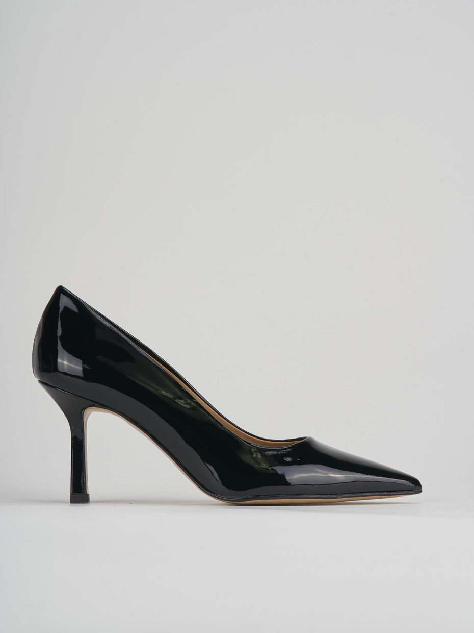 Décolleté e slingback tacco 7cm vernice nero
