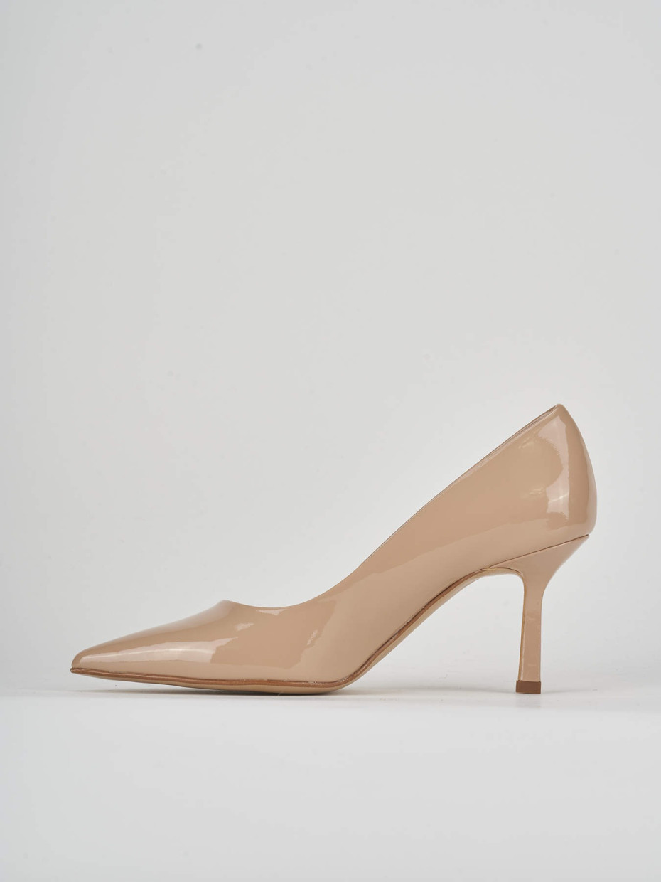 Pumps heel 7 cm beige patent