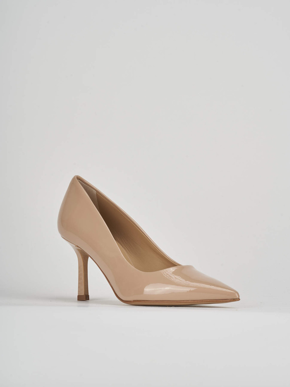 Pumps heel 7 cm beige patent