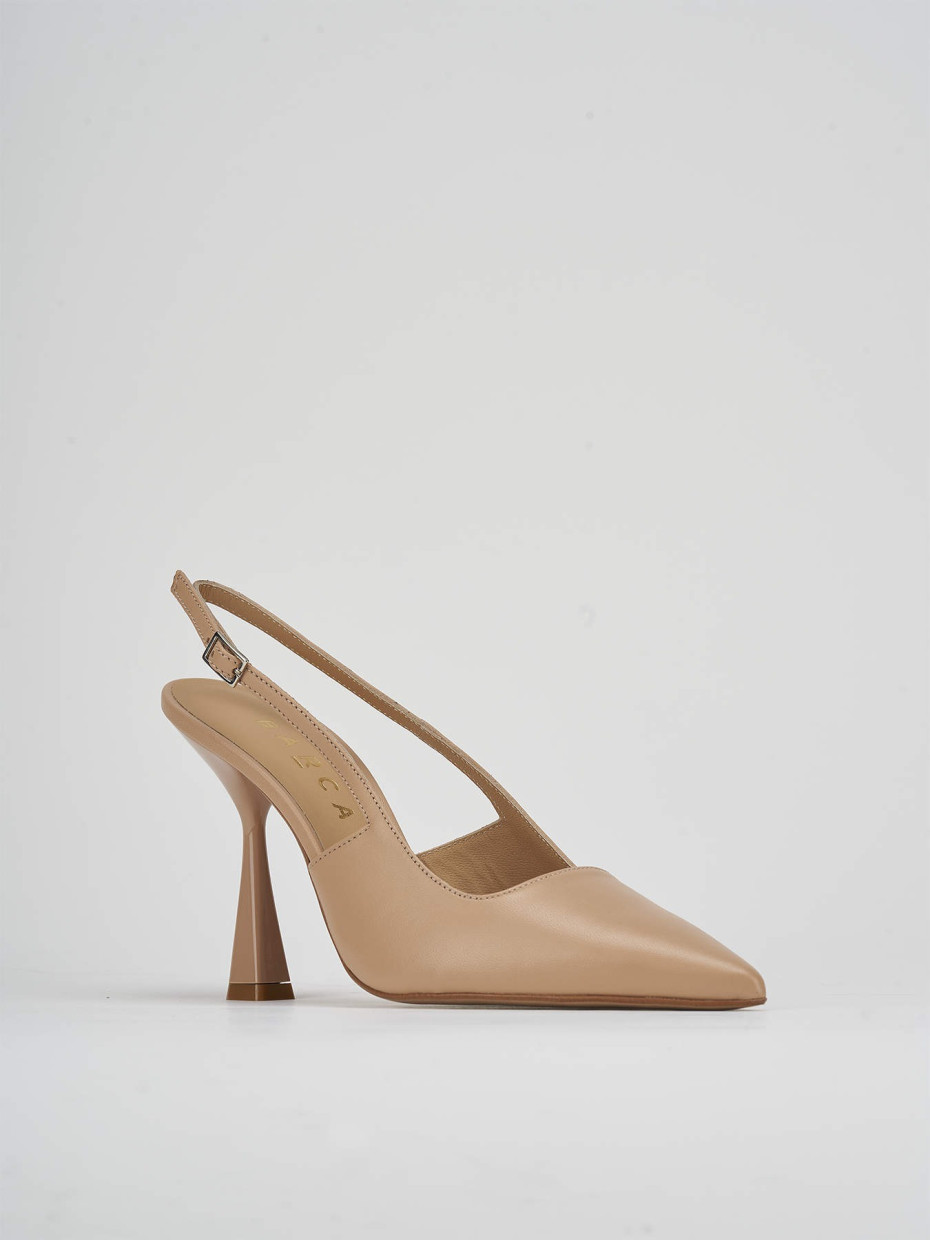 Pumps heel 9 cm brown leather