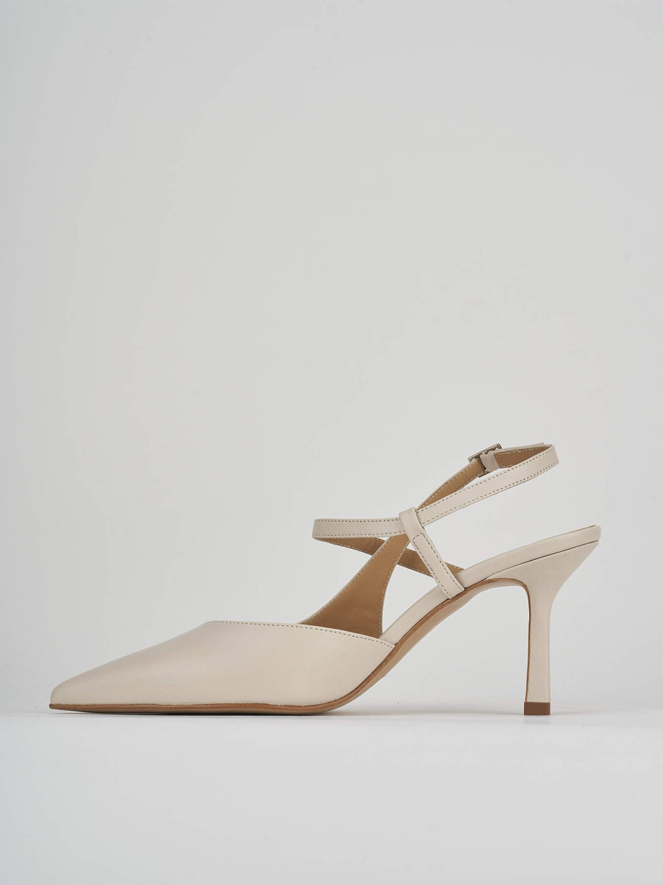 Pumps heel 7 cm beige leather