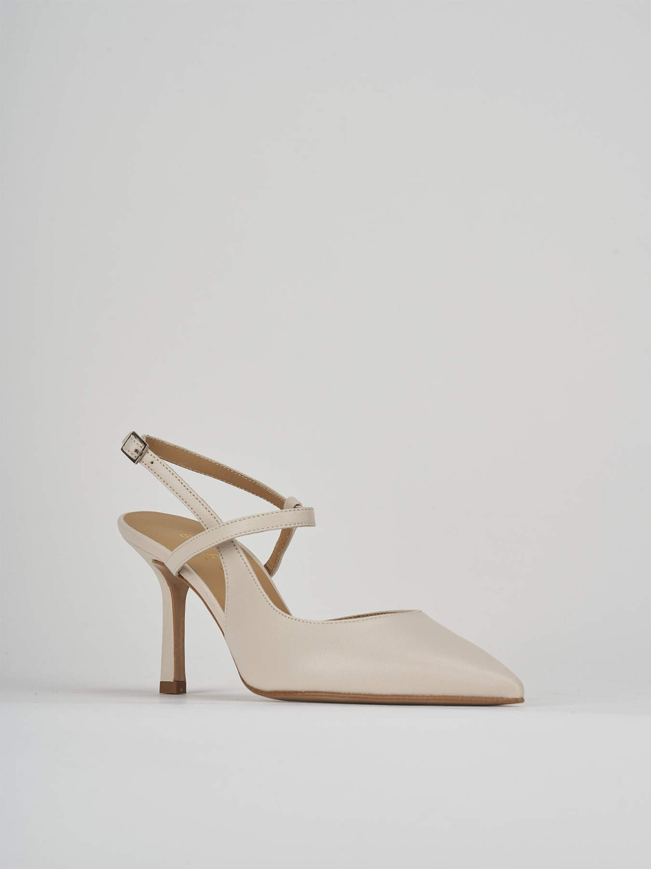 Pumps heel 7 cm beige leather