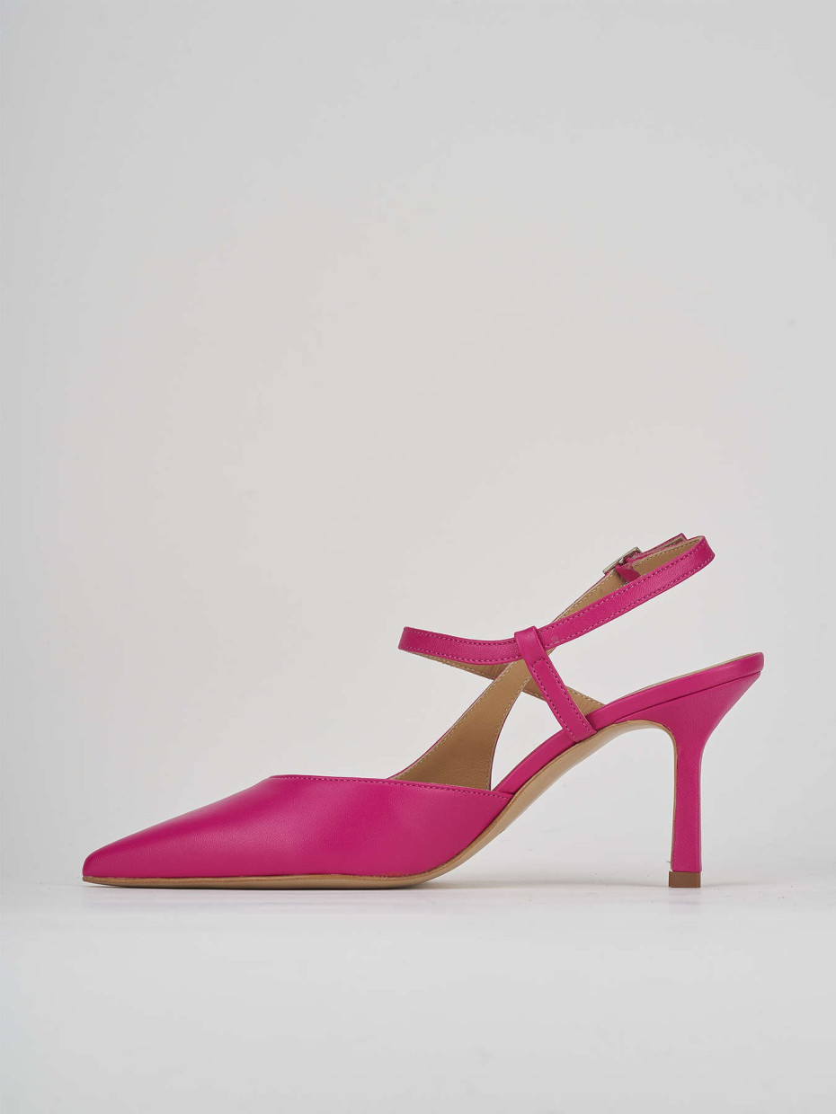 Décolleté e slingback tacco 7cm pelle rosa