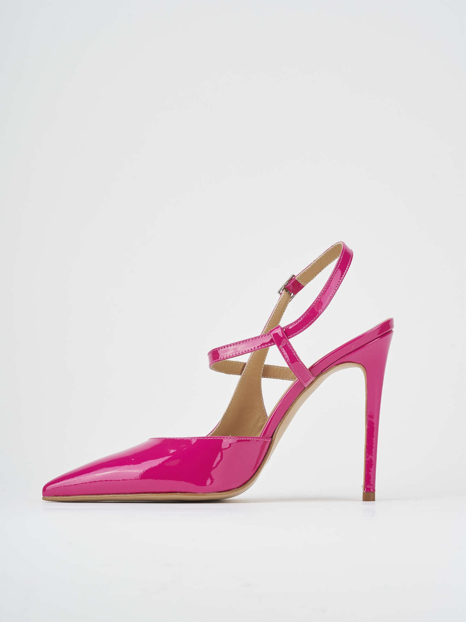 Décolleté e slingback tacco 10cm vernice rosa