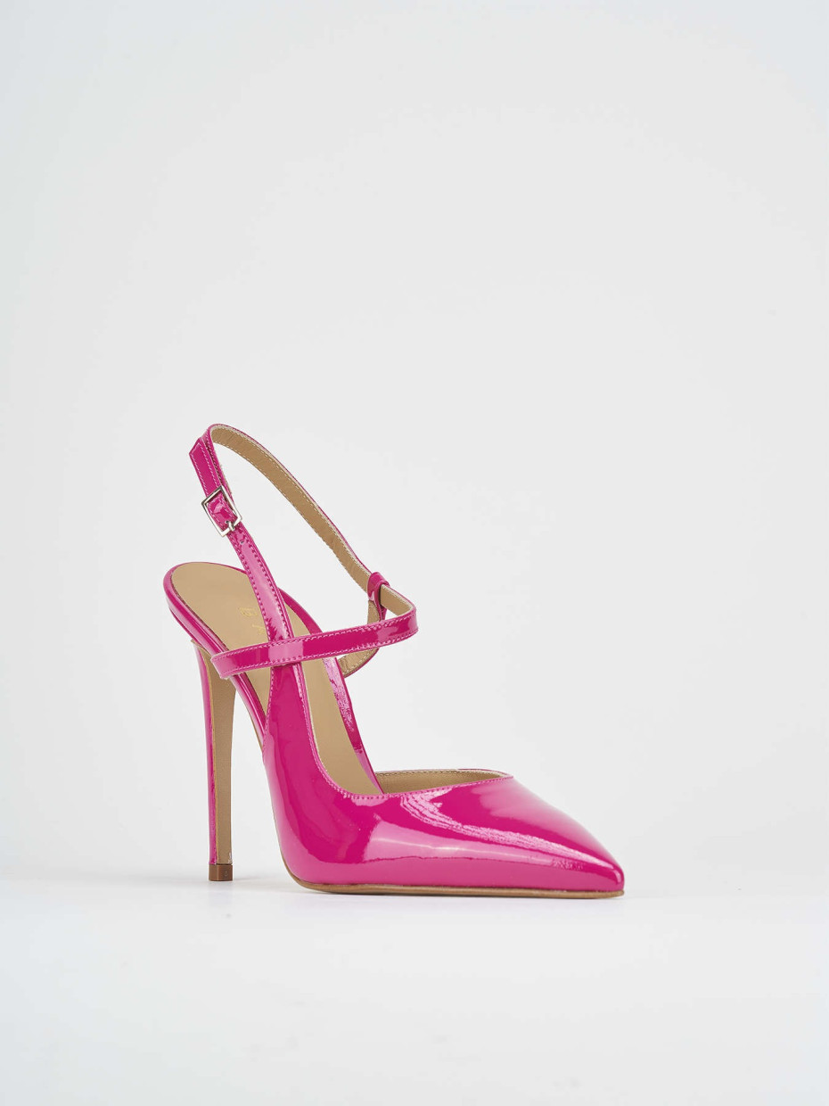 Décolleté e slingback tacco 10cm vernice rosa