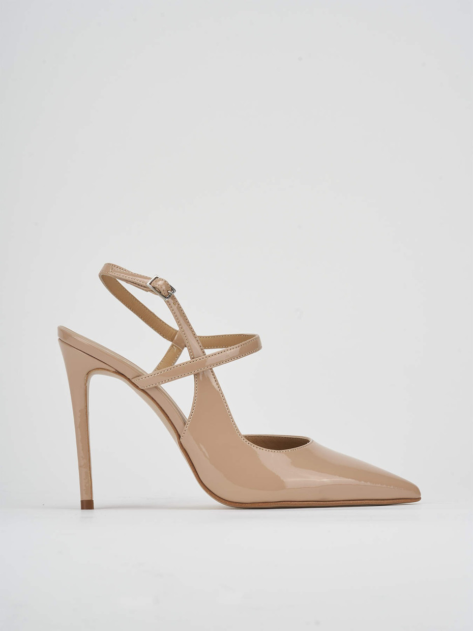Décolleté e slingback tacco 10cm vernice rosa