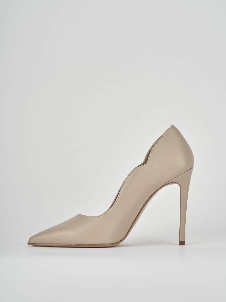 Pumps heel 11 cm beige leather