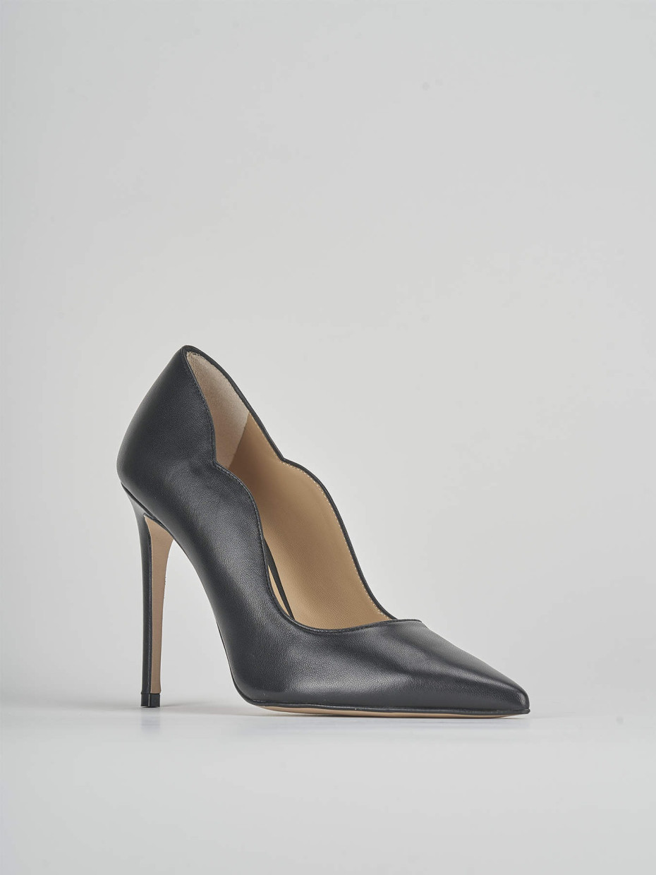Décolleté e slingback tacco 10cm pelle nero