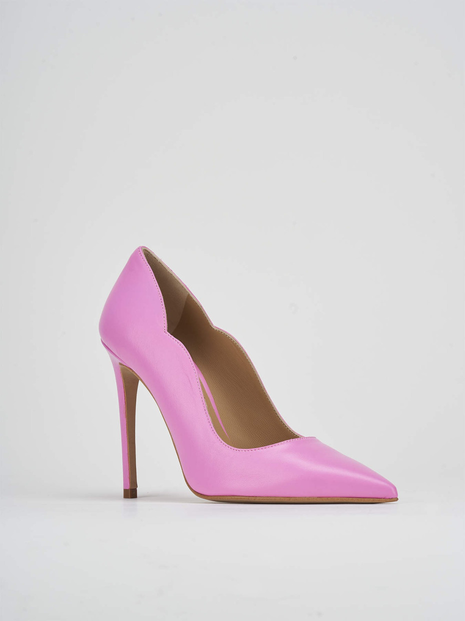 Décolleté e slingback tacco 10cm pelle rosa