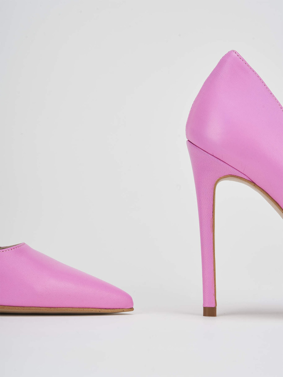 Décolleté e slingback tacco 10cm pelle rosa