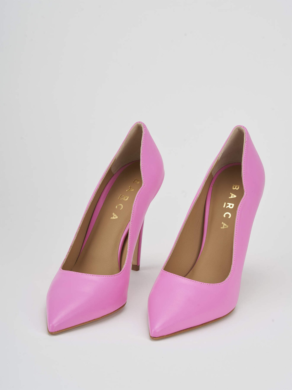 Décolleté e slingback tacco 10cm pelle rosa