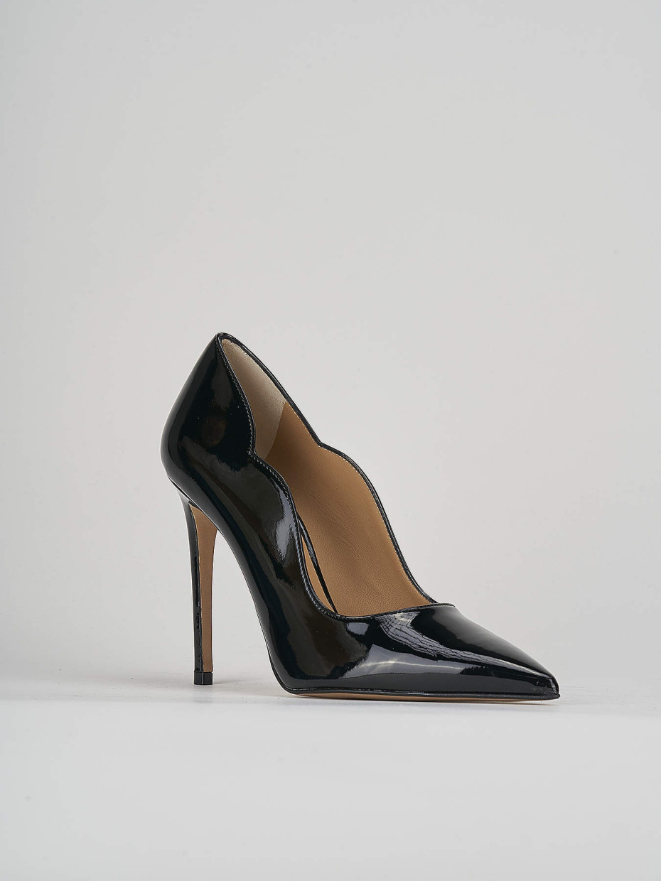 Décolleté e slingback tacco 10cm vernice nero
