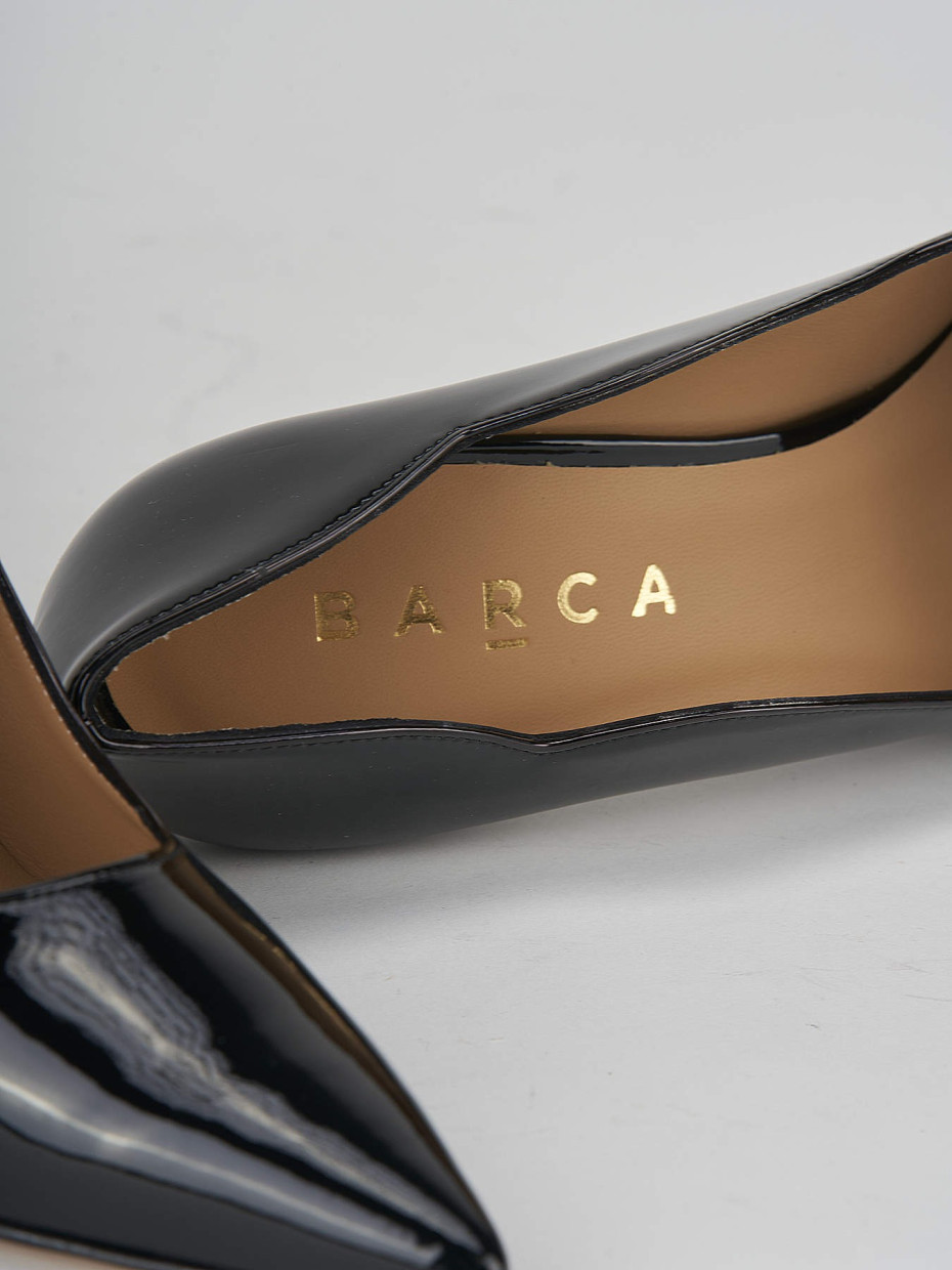 Décolleté e slingback tacco 10cm vernice nero