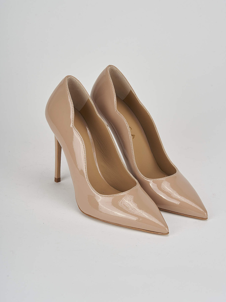 Décolleté e slingback tacco 10cm vernice rosa