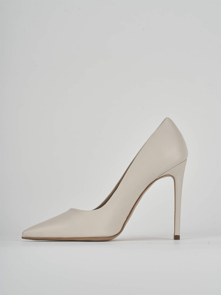Décolleté e slingback tacco 10cm pelle beige